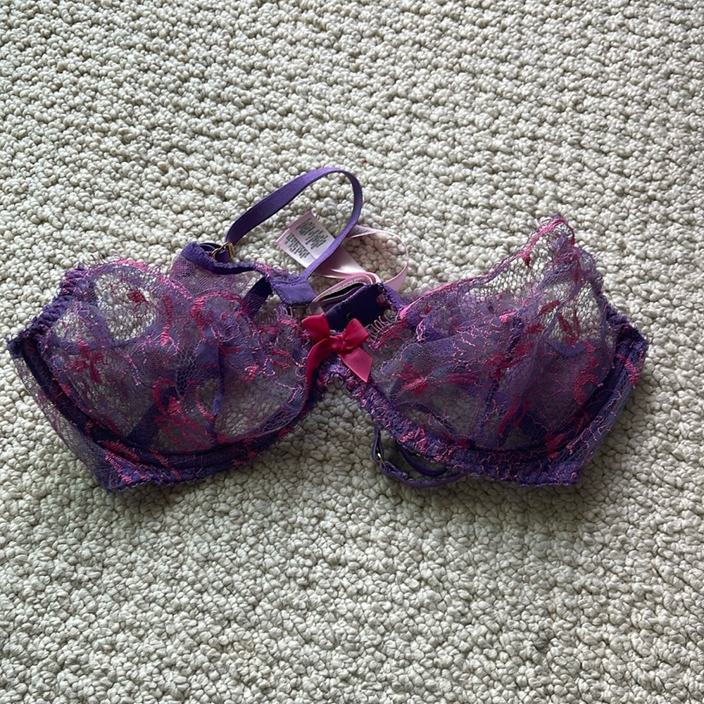 Agent Provocateur Purple and Pink Multi Purple Sexy Lace Bra 34C